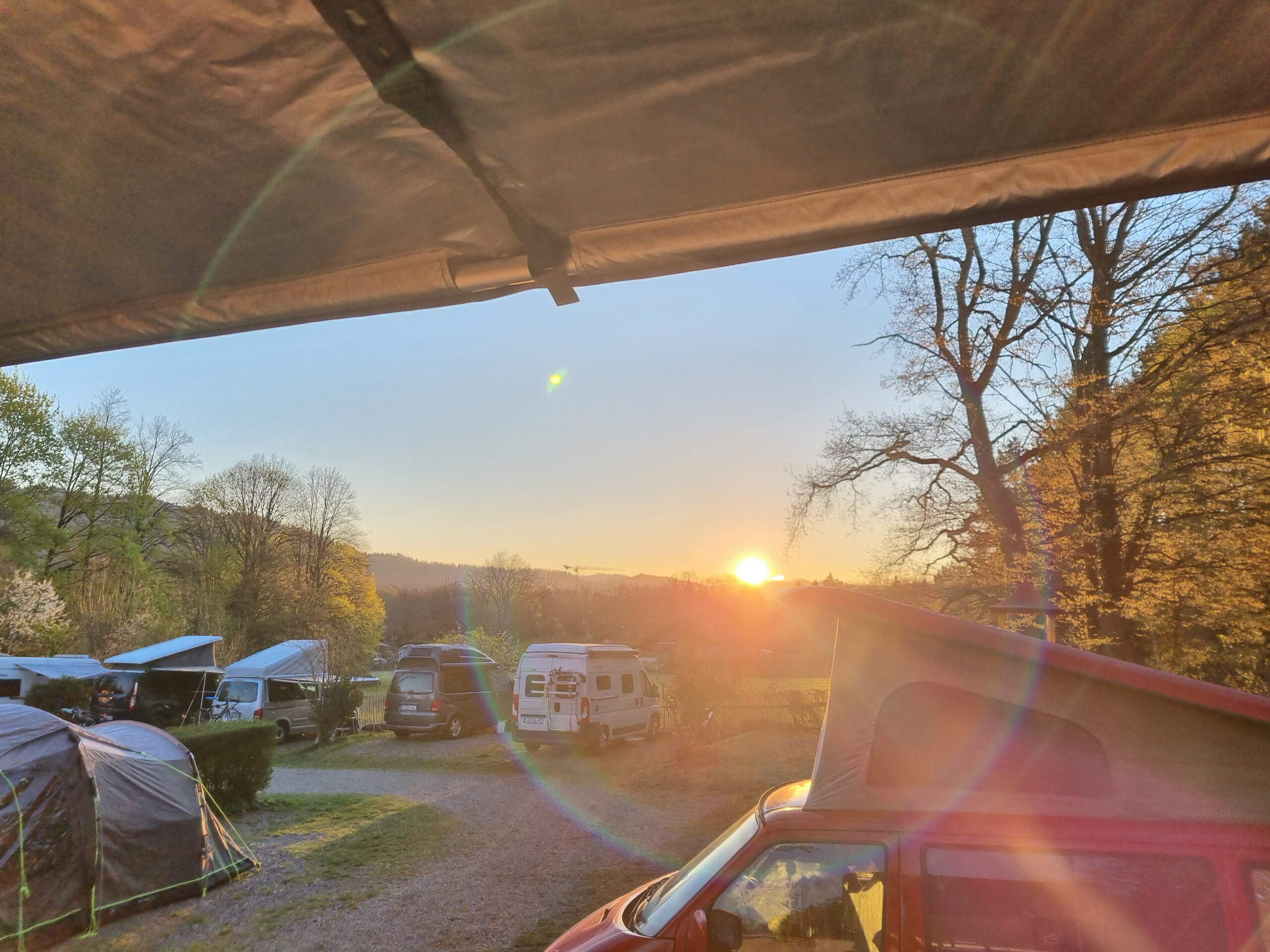 camping aufgehende sonne